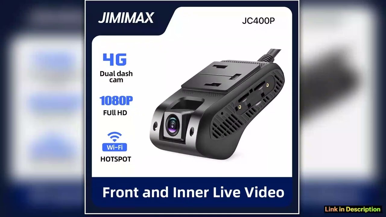 Jimimax JC400P 4G Dual DashCam Live Car Cam Wifi Hotspot Stream Video CutOff Fuel Recorder Front