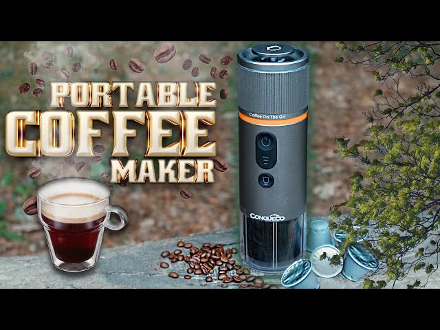 CONQUECO Portable Coffee Maker: 12V Travel Espresso Machine, 15 Bar  Pressure Rechargeable Battery Heating Water with Organize Case for Camping