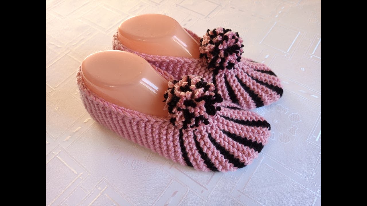 Плетени Терлици #66 - (Knitted Slippers) (Тапочки спицами) (Patik) (Pantufas passo a passo)