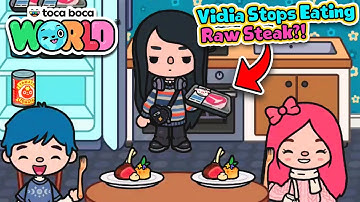 Vidia STOPS Eating Raw Steak For a WHOLE DAY! - Toca Life World