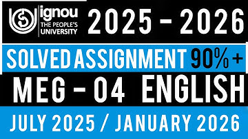 MEG 04 SOLVED ASSIGNMENT 2025-26 | MEG 04 SOLVED ASSIGNMENT 2025-26 IN ENGLISH | MEG 04 ASSIGNMENT
