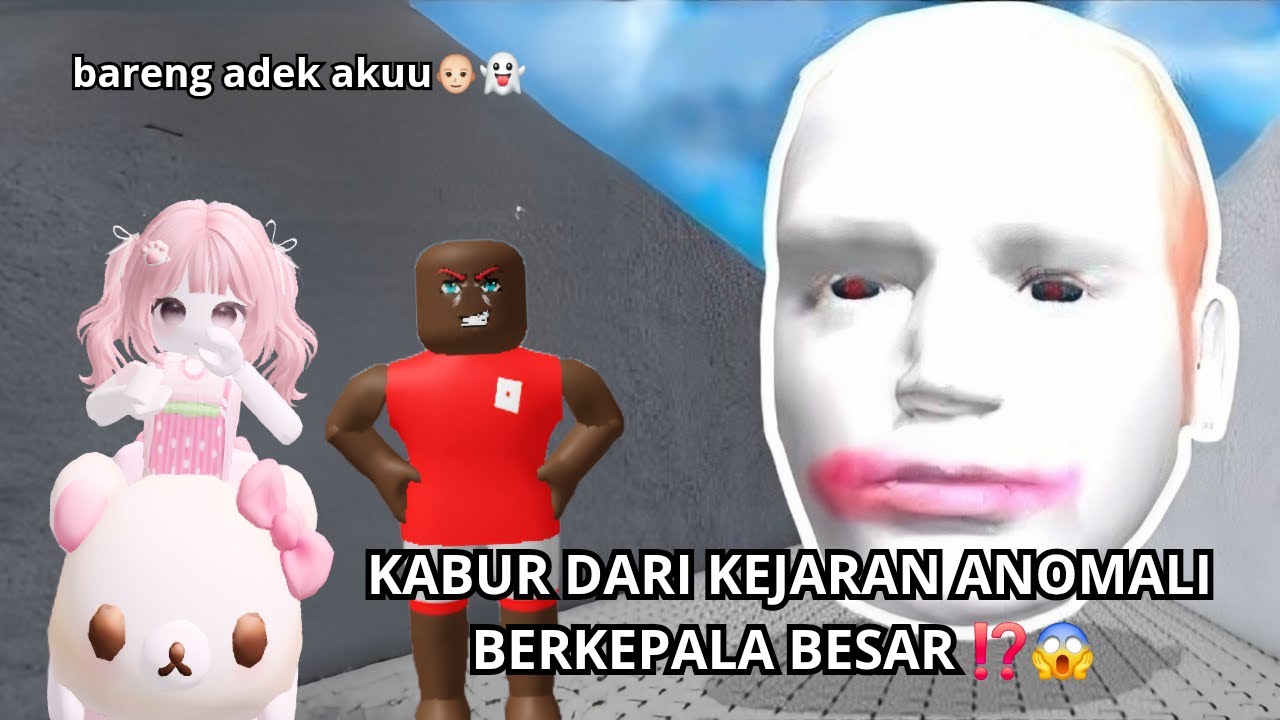 AKU DAN ADIKKU MENCOBA KABUR DARI KEJARAN KEPALA BESAR🤯🚨👶🏻 || tonton sampai habis❗️|| Strawbiess