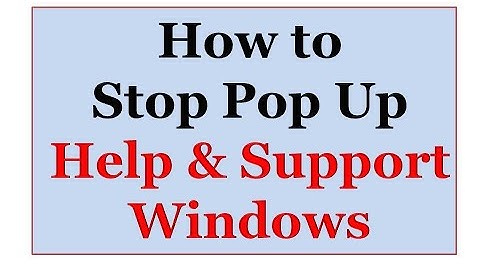 How to disable Pop up Help Support Window