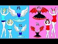 Paper Dolls Dress Up - Costumes Mother and Daughter Elsa Vampire Accessories - Barbie Story & Crafts