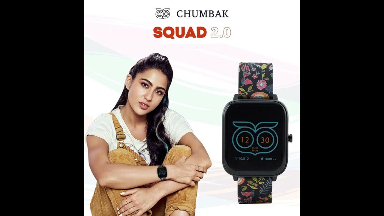 Chumbak Squad 2.0 Smartwatch - 1.7 inch SpO2, with 24*7 Health Tracking with Blood Oxygen 