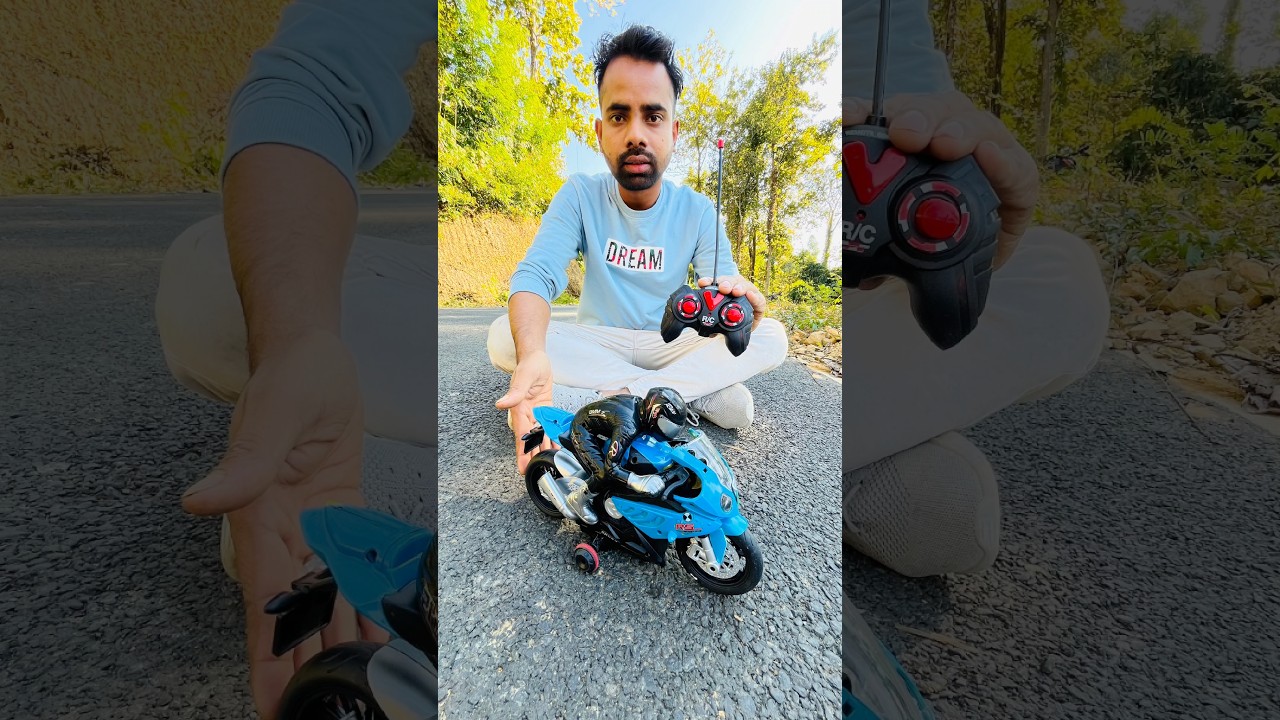 Blue colour remote control super bike unboxing and testing | 