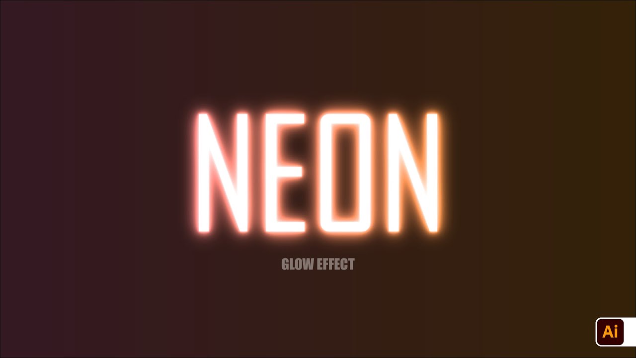 Make Your Own Neon Glow Text Fast! | ADOBE ILLUSTRATOR Tutorial - YouTube