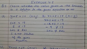 Class 7 - Exercise 4.1 - Q 2 |check whether the value  value given in the brackets is a solution