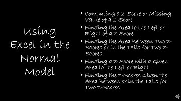 Using Excel in the Normal Model