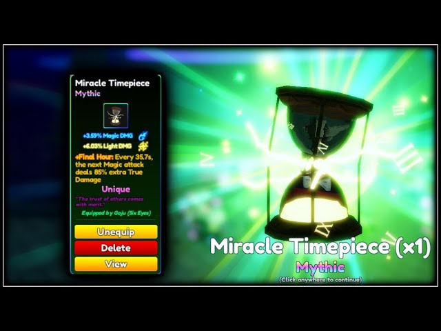 ⌛Miracle Time Piece (True Damage) [☀️UPD11] Anime Adventures #time #pi