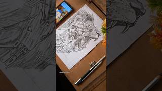 King 👑 Virat Kohli Drawing 🔥 With Lion Face 🦁#shorts #viratkohli #rcb #drawing #lionking