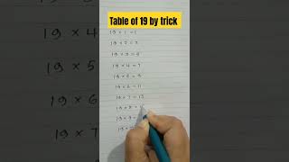 Table of 19 by trick #mathpuzzle #mathematics #maths #logic #mathstricks