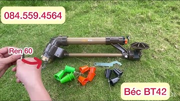 Béc BT42, kết nối ren 60 chạy bằng bánh răng lật, bán kính phun xa 42m xoay tròn đường kính 84m