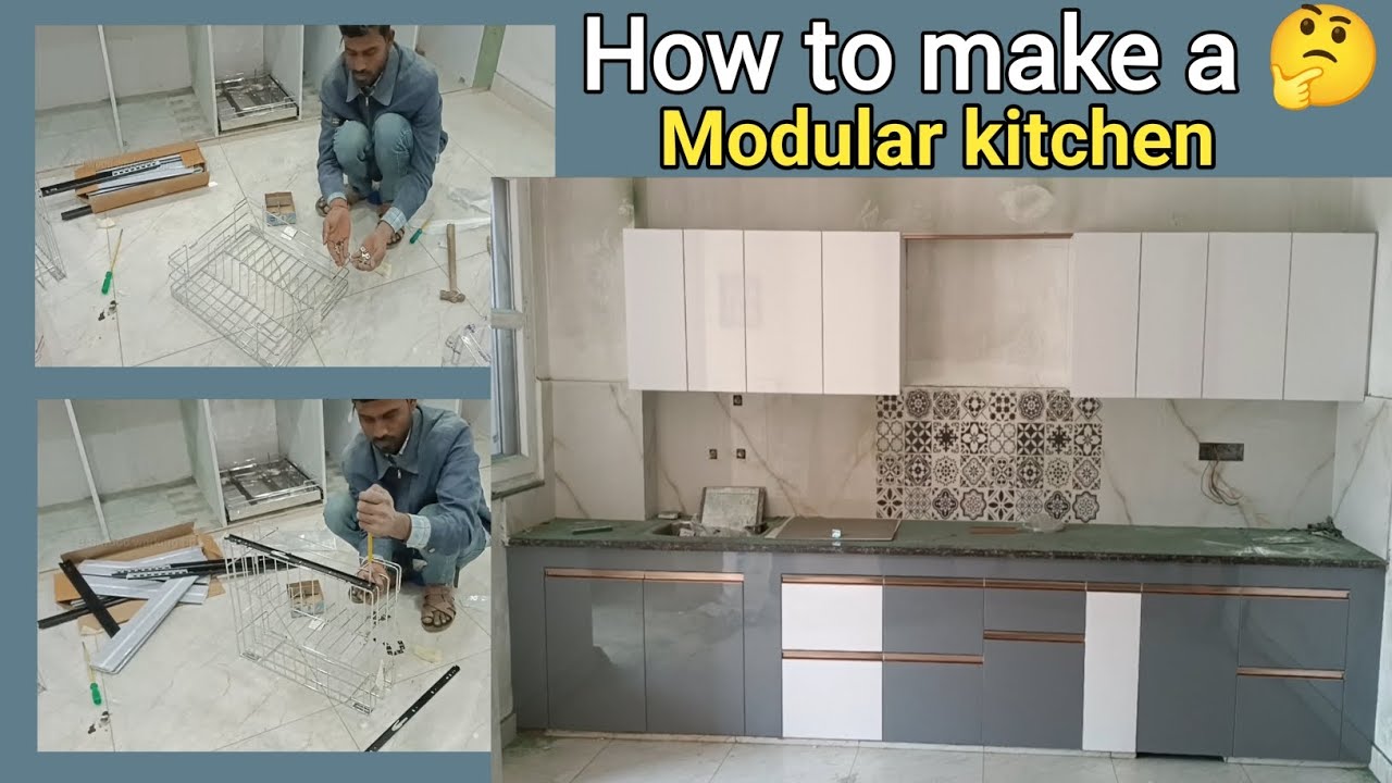 How to make a modular kitchen Modular kitchen kaise banaen new technique #kitchen #woodworking ...