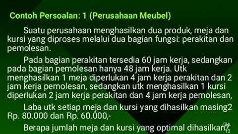 Operasi riset model linear programming penyelesaian secara grafik