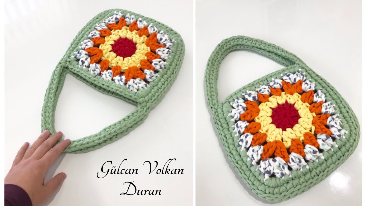 🧶Artan Penye İplerle Tığ İle Örgü Çanta Yapımı🤎