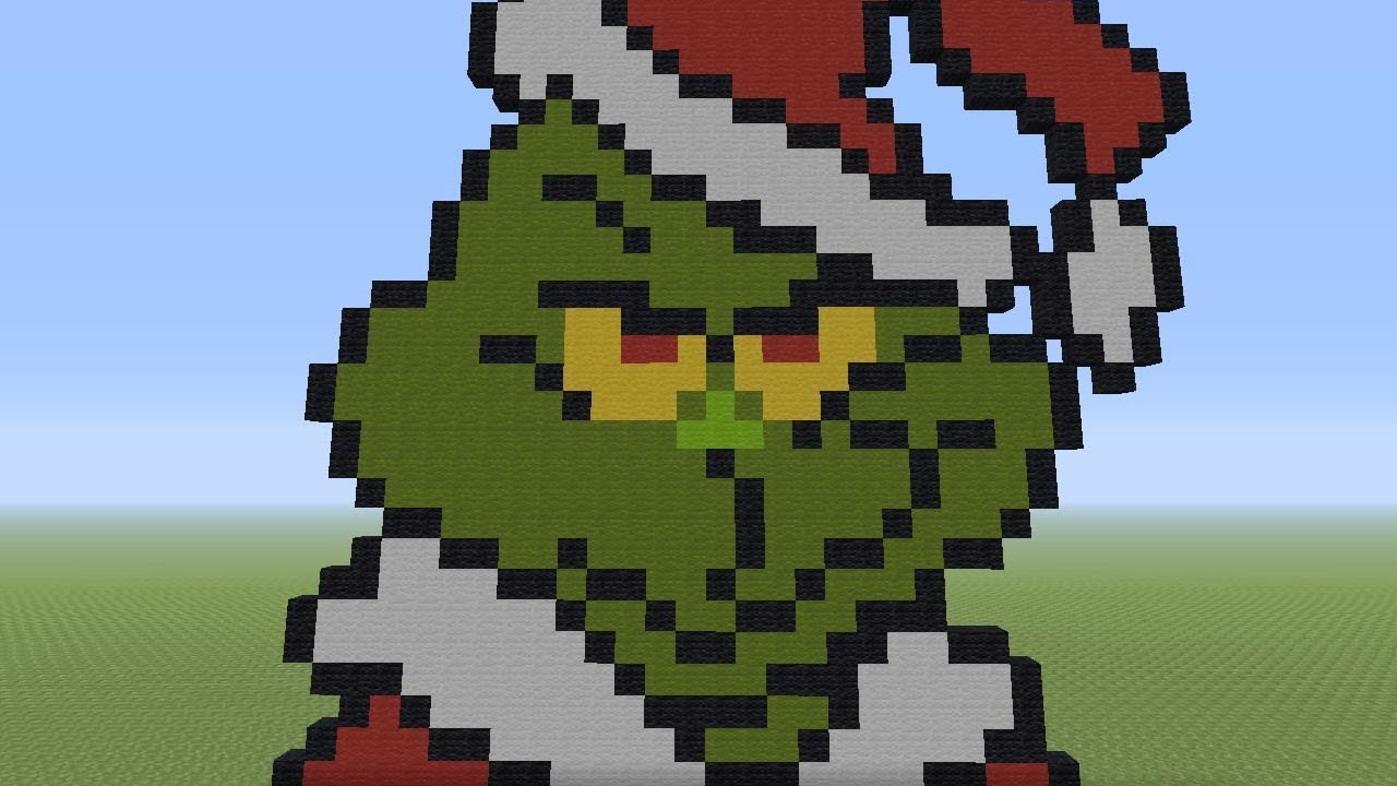 Minecraft Christmas Grinch Pixel Art Tutorial (Merry