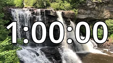 60 Minutes/ 1 Hour Timer with Waterfall Sounds for Relaxation