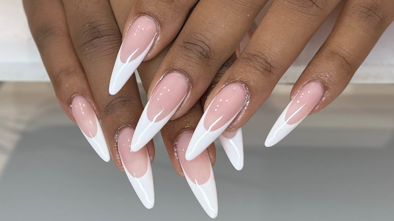 Pastel french tips - Pointy almond - YouTube