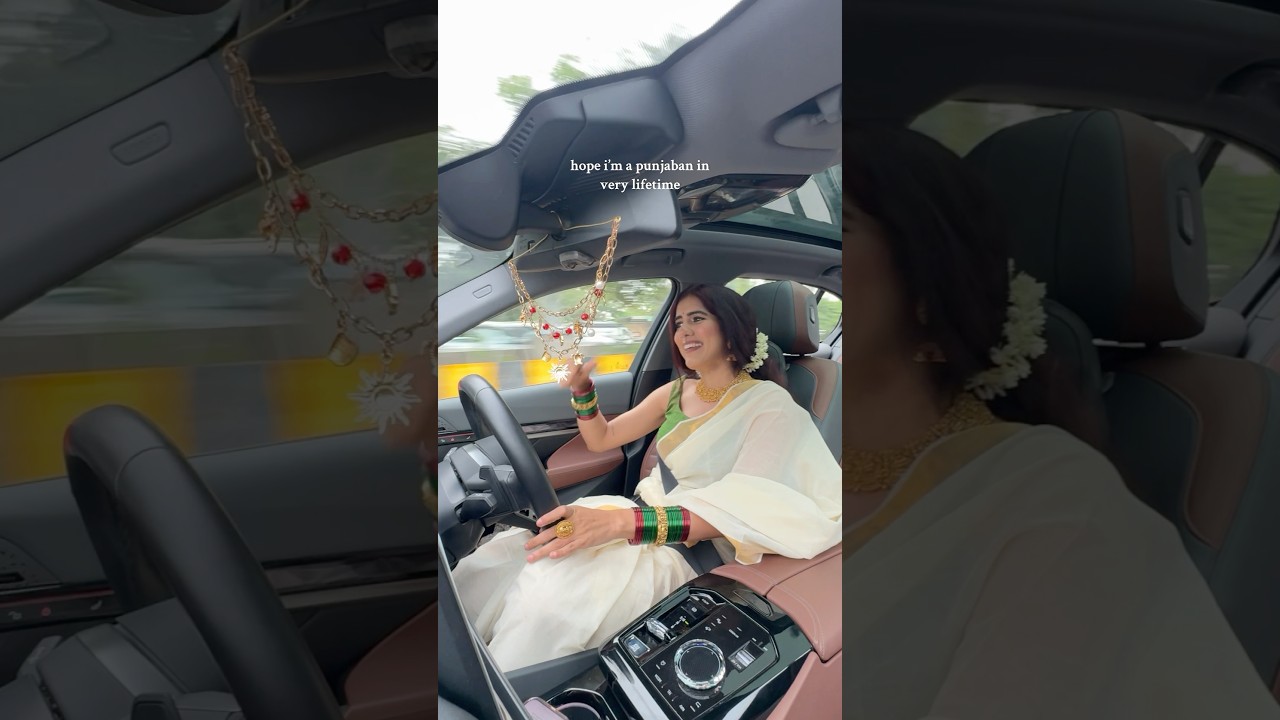 cherry rang di ferrari 🏎️ #southindian #punjabi #trendingshorts #southindianlook #saree