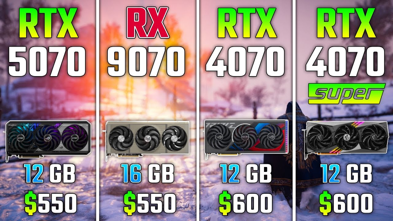 RTX 5070 vs RX 9070 vs RTX 4070 vs RTX 4070 SUPER | Test in 7 Games ...