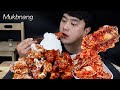 직접만든 겉절이에 처갓집 양념치킨 &amp; 고봉밥 치밥 먹방ASMR MUKBANG Home made Kimchi &amp; Sweet Fried Chicken &amp; Rice |REAL SOUND