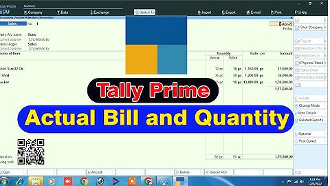 actual billed quantity in tally prime | actual billed quantity in tally | actual bill quantity tally