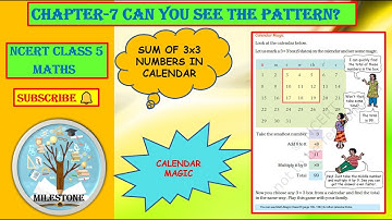 Chapter 7 Can You See the Pattern |Class 5 Maths | Calendar Magic | Magic calendar #education #cbse