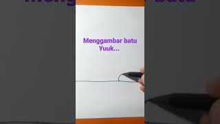 Cara menggambar batu dengan spidol