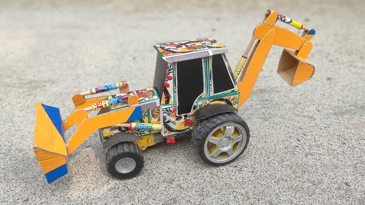 Science Project Jcb How to make JCB at Home from Matchbox | DIY JCB Backhoe Loader | Mini ...