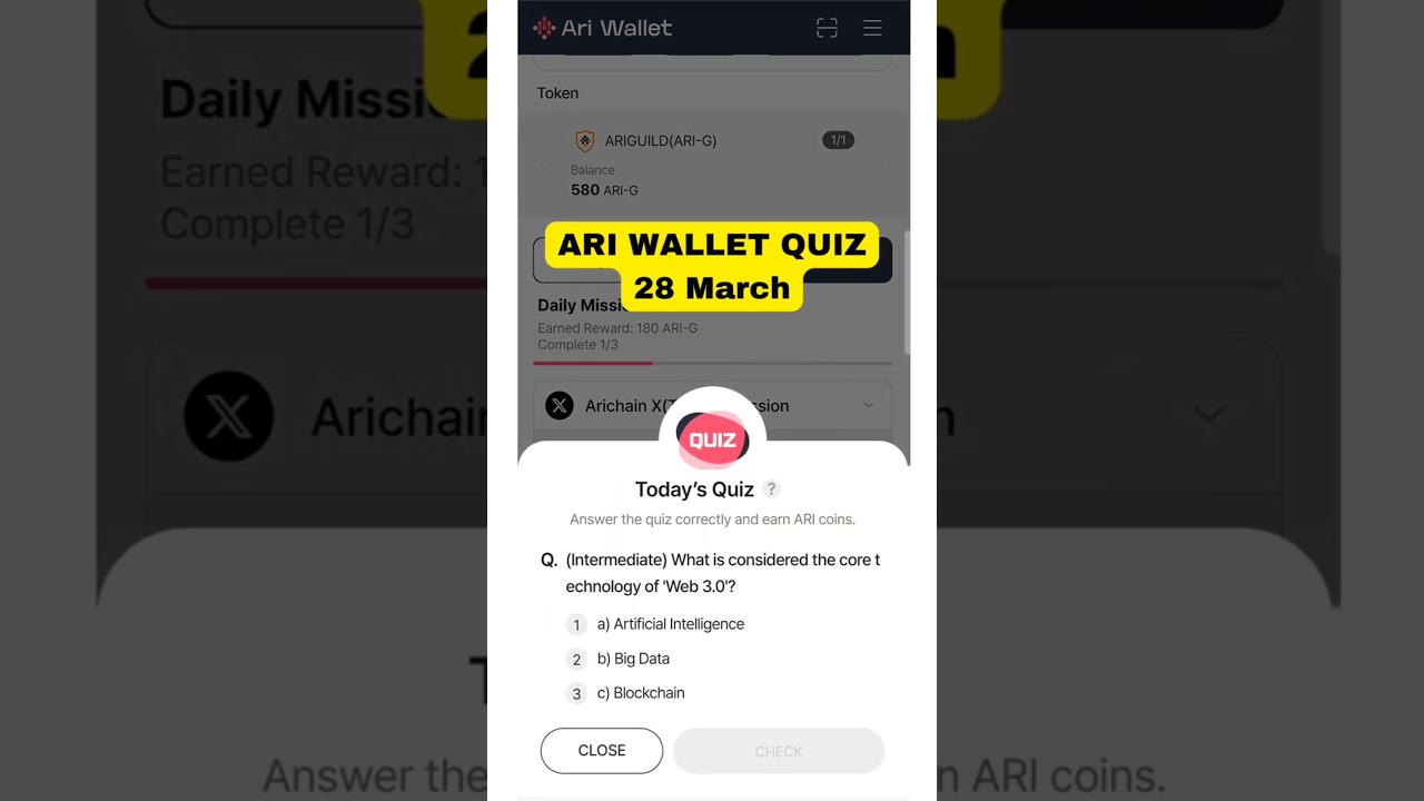 ARI Wallet Daily Quiz 28 March | Ari Wallet Testnet airdrop | Ari Wallet Quiz Today | Arichain