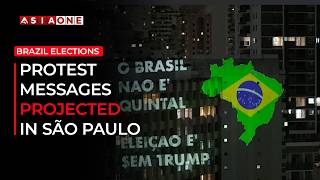 São Paulo Artist Projects Protest Messages Ahead of Brazil Election | Asia One News