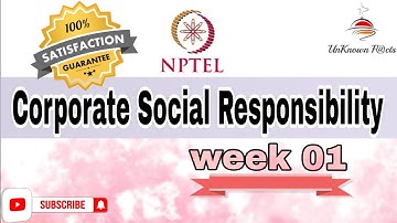 CORPORATE SOCIAL RESPONSIBILITY WEEK 1 ASSIGNMENT ANSWERS NPTEL 2024 l NPTEL #nptel #nptelanswer