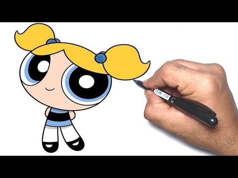 como desenhar Bubbles do passo Meninas Superpoderosas a passo