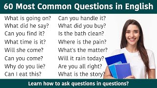 60 Most Common Questions in English | Questions for conversations || English Speaking Practice Class