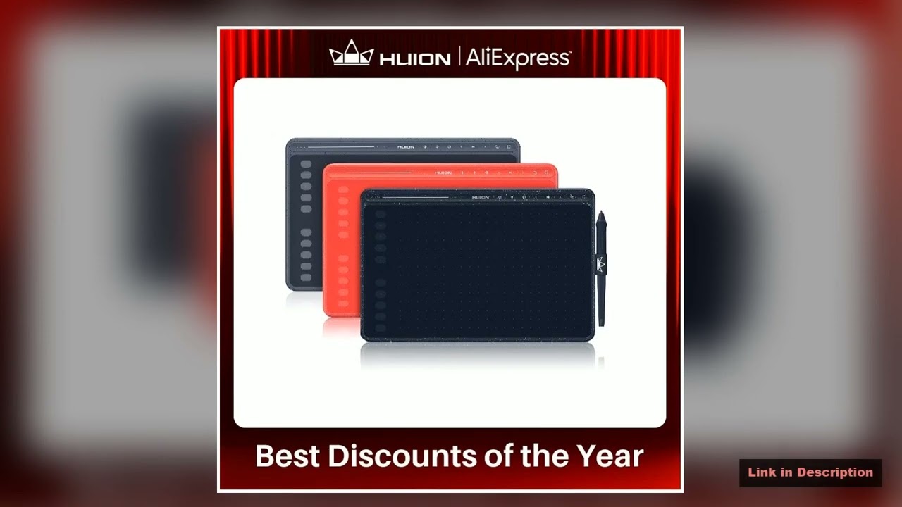 HUION HS611 Graphic Digital Drawing Tablet 266PPS Graphics Pen Tablet Multimedia Keys Three Colors