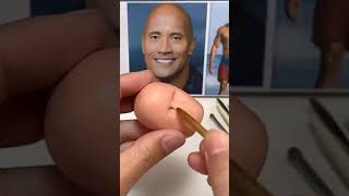 Dwayne Johnson, The Rock made from polymer clay with a shaking head! part 1