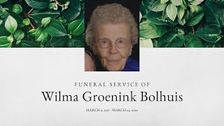 Funeral Service for Wilma Bolhuis