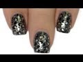 Silver leopard print nails