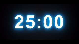 25 Minute Blue Glow Timer ⏱️ | Silent Neon Countdown Timer (No Music) | Pomodoro Focus Timer