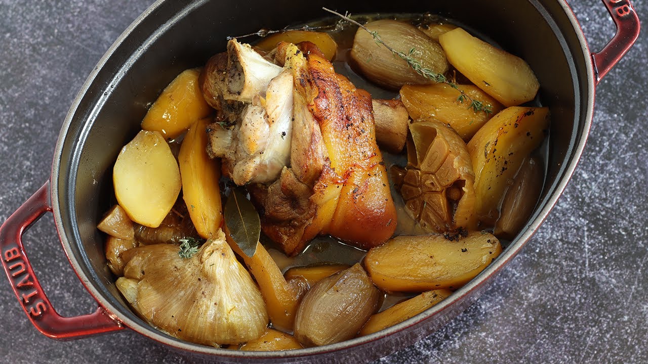 [Recette] Jambonneau rôti à l'ail STAUB - YouTube