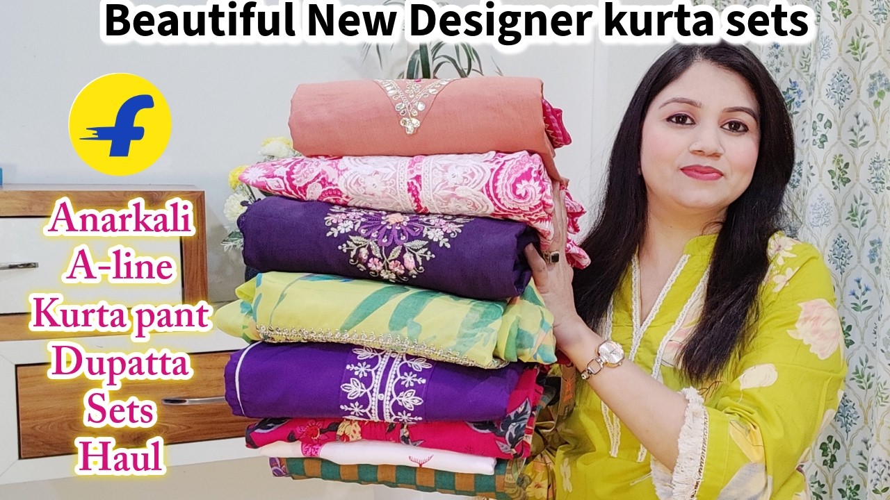 Flipkart  kurti set Haul 💙 partywear designer kurta sets from flipkart✨Embroidered kurta set Haul