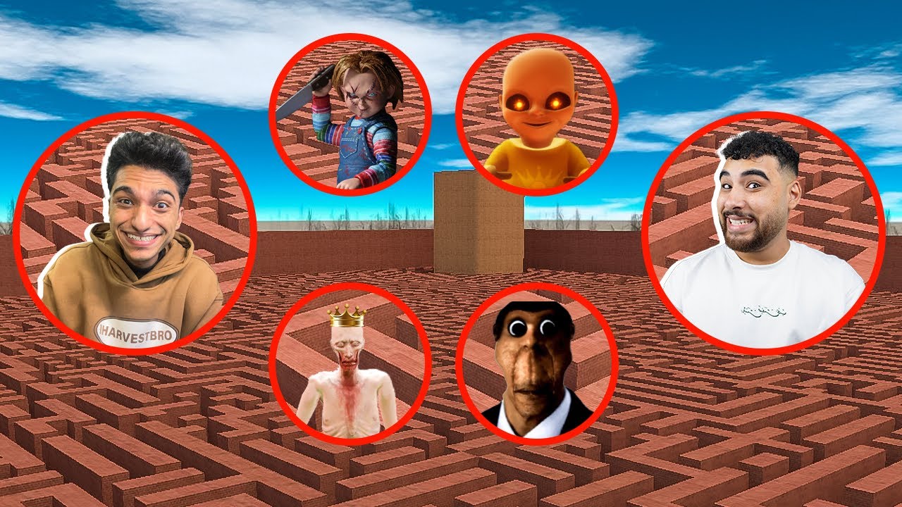 التحدي المنتظر هيكا ضد عبده ماندو في لعبه جاريز مود ضد عم رمضان وابونجا في المتاهه 😳 | Garry's Mod