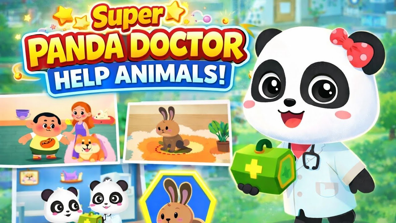 🐼 Super Panda Helps Injured Animals 🩹 | Kids Story Beby bus #kidsvideo 