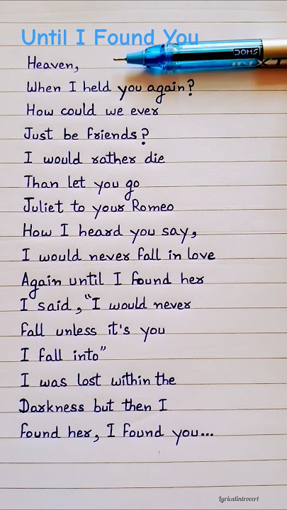 Until I Found You Lyrics Song by Stephen Sanchez #stephensanchez #untilifoundyou #shorts #shortsfeed