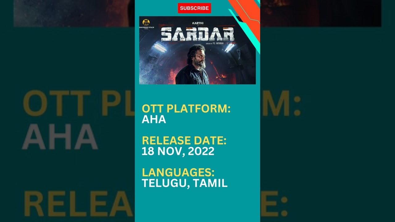 [AHA] OTT Movies  Releasing on This FRIDAY(Nov 18th)| SARDAR on AHA OTT Platform | Karthi's Sardar