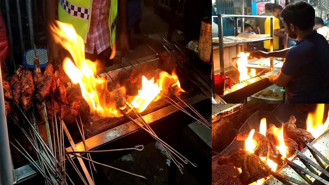 AMAZING KEBAB ON FIRE! Moroccan Chicken or Turkey Kebabs in Dhaka | Indian Street Food | FoodsFinder