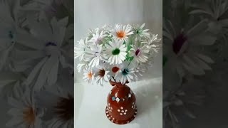 Diy Paper Flower Guldasta Made With Empty Plastic Bottles | poonam jangir |#shorts
