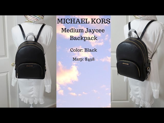 Michael Kors Medium Jaycee Backpack in color Black leather