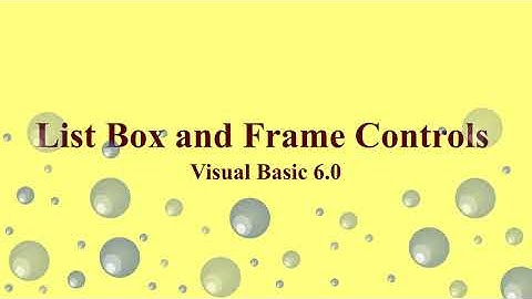 List Box And Frame Controls in Visual Basic Part 1 |Visual Basic 6.0 tutorial |